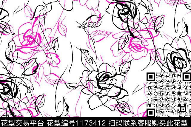 37-条纹花.jpg - 1173412 - 几何 花瓣 花卉 - 传统印花花型 － 女装花型设计 － 瓦栏
