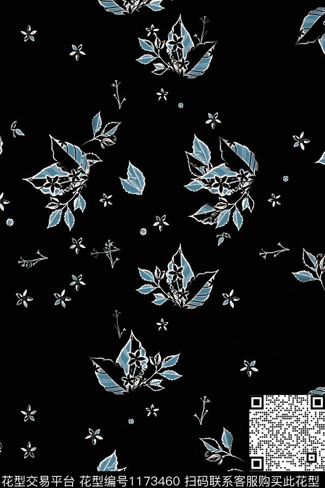 190119-nzhh-5-2.jpg - 1173460 - 抽象花卉 抽象 树叶组合 - 数码印花花型 － 男装花型设计 － 瓦栏