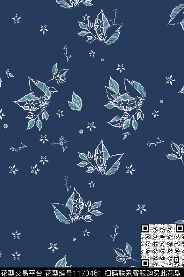190119-nzhh-5-00.jpg - 1173461 - 抽象花卉 抽象 树叶组合 - 数码印花花型 － 男装花型设计 － 瓦栏