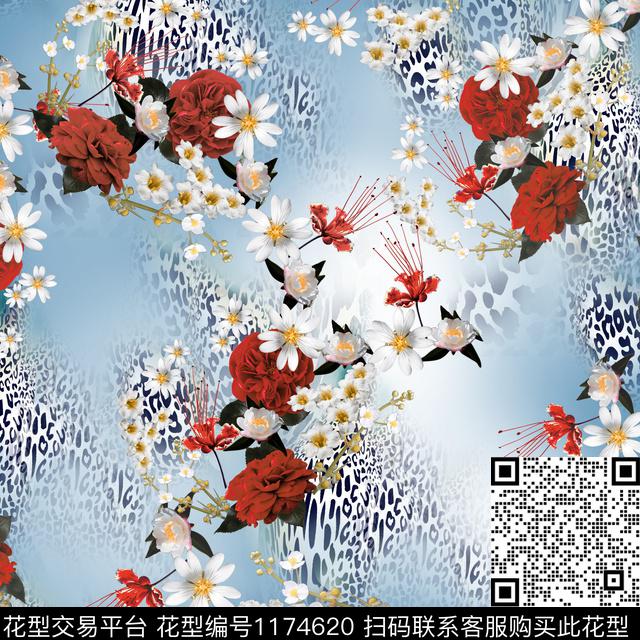 SF20190109_1.jpg - 1174620 - 动物纹 春夏花型 花卉 - 数码印花花型 － 女装花型设计 － 瓦栏