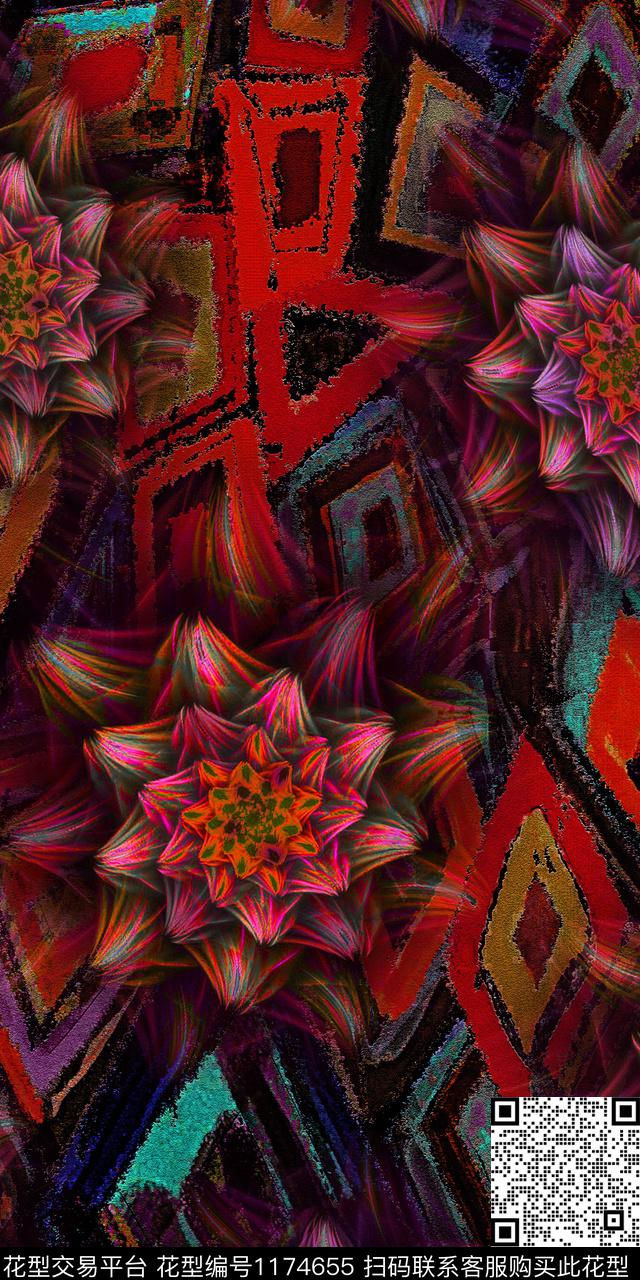 1812htm17.jpg - 1174655 - 数码花型 几何 抽象 - 数码印花花型 － 女装花型设计 － 瓦栏