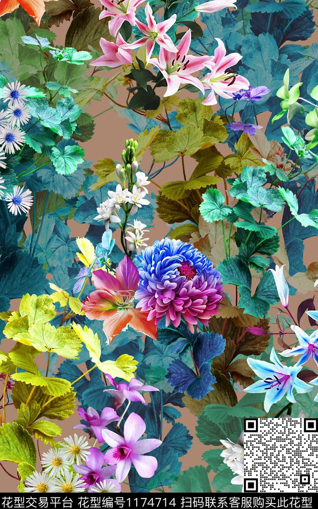 2017-0505.jpg - 1174714 - 数码花型 花卉 大牌风 - 数码印花花型 － 女装花型设计 － 瓦栏