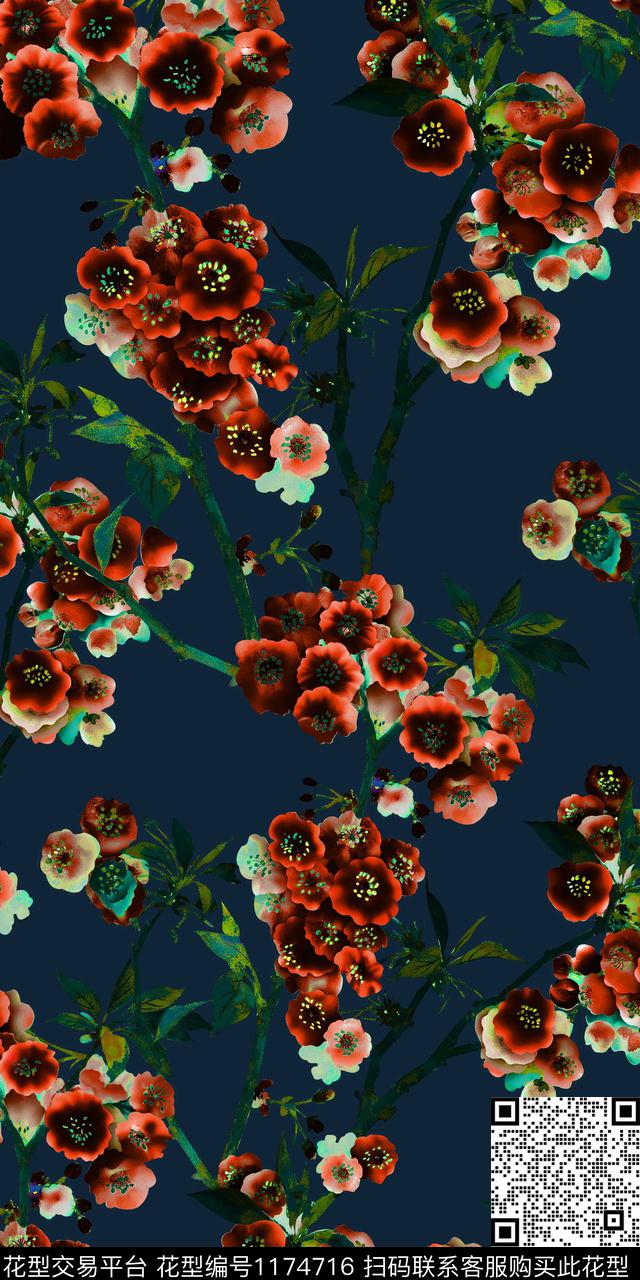 SFPF141108.jpg - 1174716 - 数码花型 抽象 花卉 - 数码印花花型 － 女装花型设计 － 瓦栏