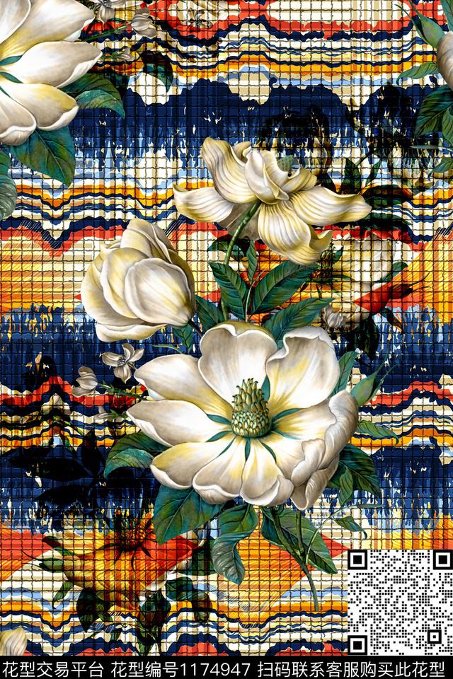 92.jpg - 1174947 - 抽象 花卉 大牌风 - 数码印花花型 － 女装花型设计 － 瓦栏