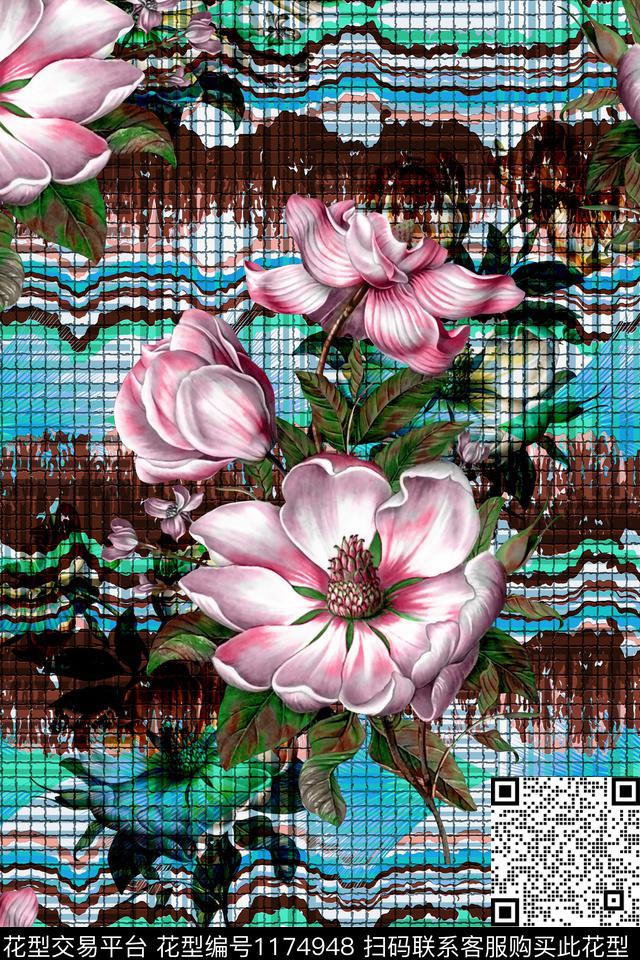92-1.jpg - 1174948 - 抽象 花卉 大牌风 - 数码印花花型 － 女装花型设计 － 瓦栏
