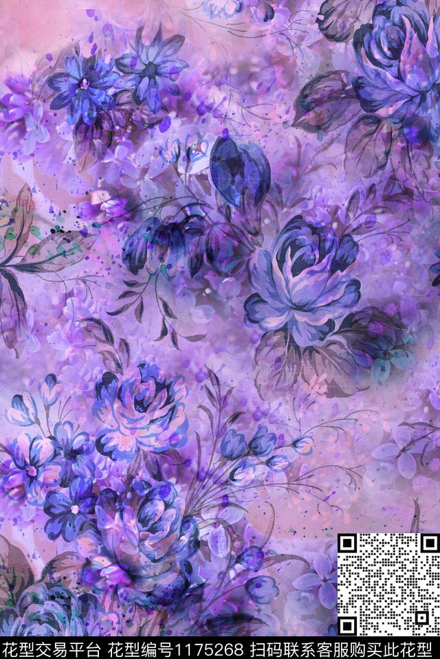 1.jpg - 1175268 - 数码花型 抽象 花卉 - 数码印花花型 － 女装花型设计 － 瓦栏