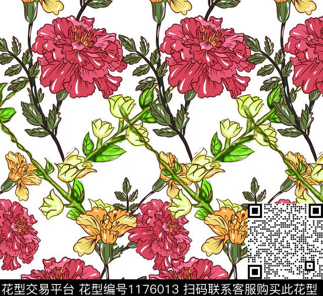 220-1.jpg - 1176013 - 数码花型 潮牌 花卉 - 数码印花花型 － 女装花型设计 － 瓦栏