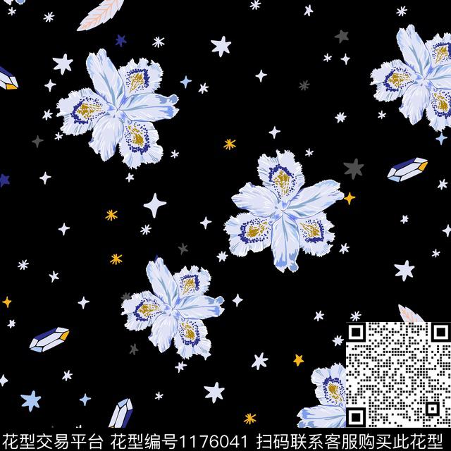 W0072.jpg - 1176041 - 几何 抽象 花卉 - 数码印花花型 － 女装花型设计 － 瓦栏