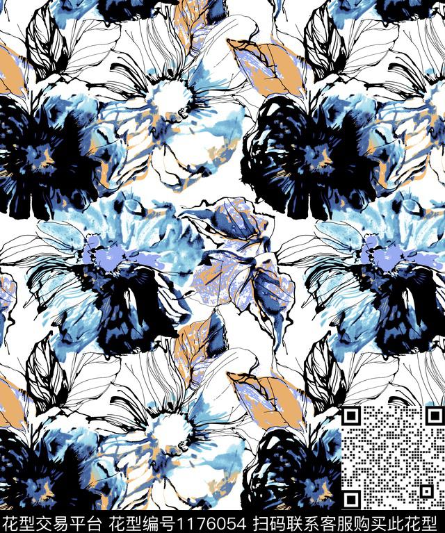 20190214003.jpg - 1176054 - 数码花型 女装 花卉 - 数码印花花型 － 女装花型设计 － 瓦栏