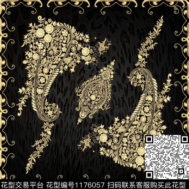 NHN-4254.jpg - 1176057 - 佩斯利 圍巾 圍巾打印 - 数码印花花型 － 方巾花型设计 － 瓦栏