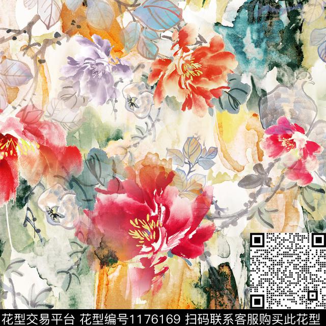 ZPWB0116.jpg - 1176169 - 花卉 大牌风 素雅 - 数码印花花型 － 女装花型设计 － 瓦栏