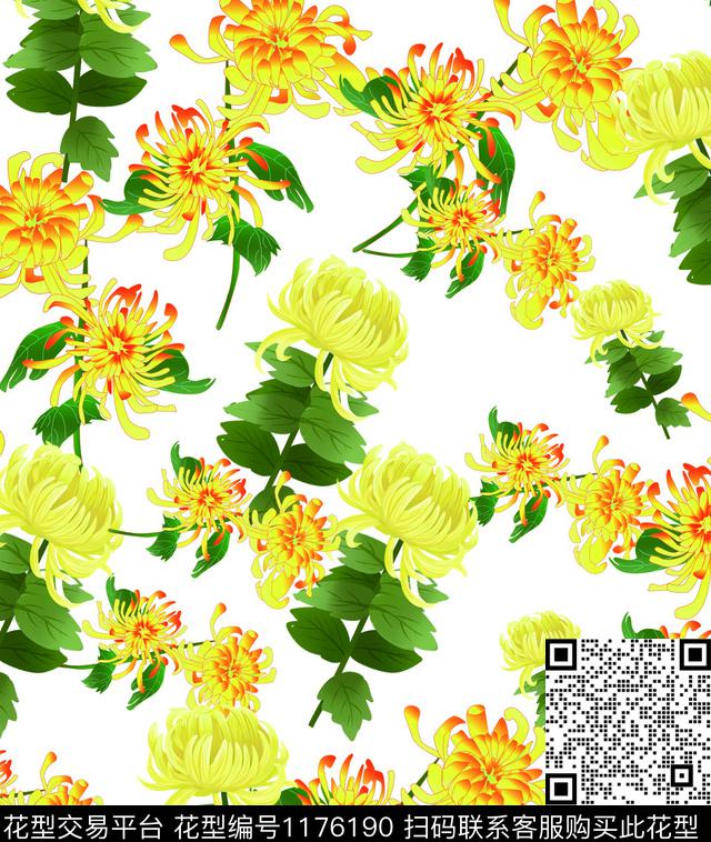 224.jpg - 1176190 - 数码花型 花卉 大牌风 - 数码印花花型 － 女装花型设计 － 瓦栏
