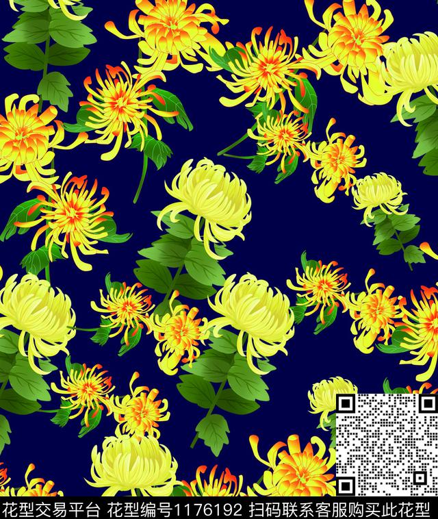 224-2.jpg - 1176192 - 数码花型 花卉 大牌风 - 数码印花花型 － 女装花型设计 － 瓦栏