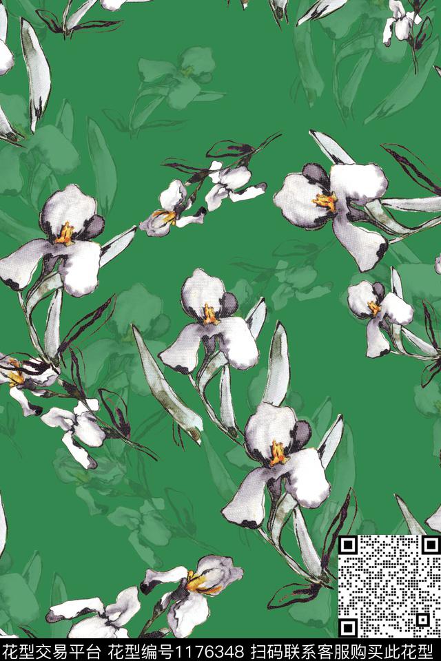 春夏花型花卉小清新数码印花花型下载（图片编号: 1176348） - 瓦栏（Walan）