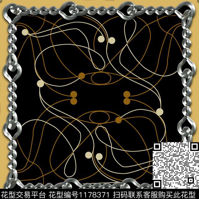 NHN-9653.jpg - 1178371 - 围巾 chain 线条画 - 数码印花花型 － 方巾花型设计 － 瓦栏