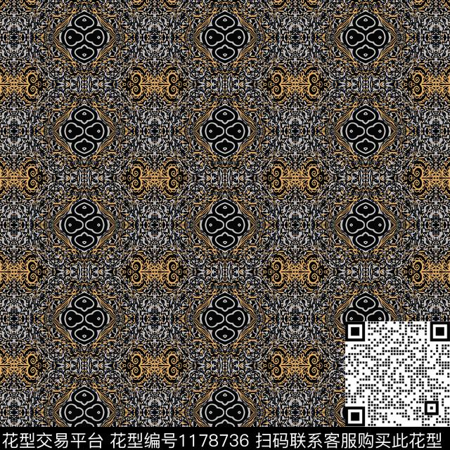 纹理民族风花纹数码印花花型下载（图片编号: 1178736） - 瓦栏（Walan）