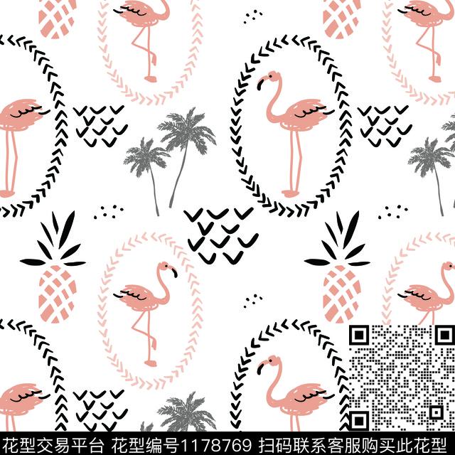 6.jpg - 1178769 - 火烈鸟 椰子树 趣味 - 数码印花花型 － 童装花型设计 － 瓦栏
