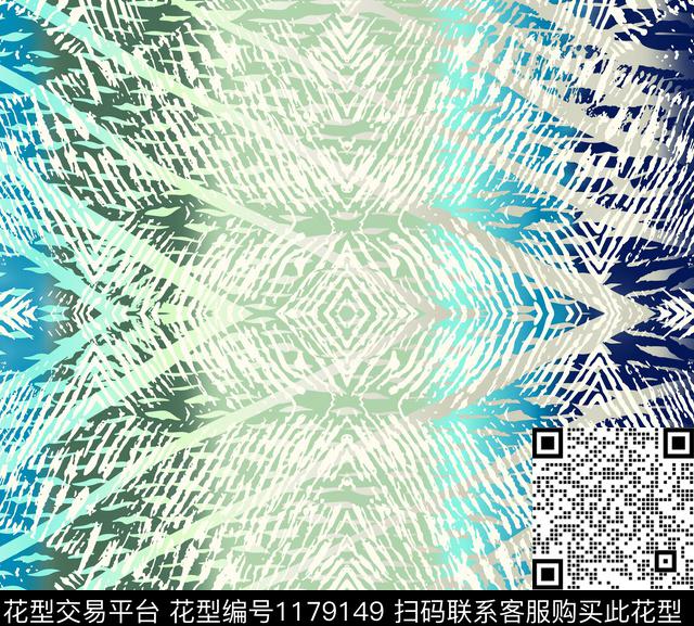 春夏花型几何条纹数码印花花型下载（图片编号: 1179149） - 瓦栏（Walan）
