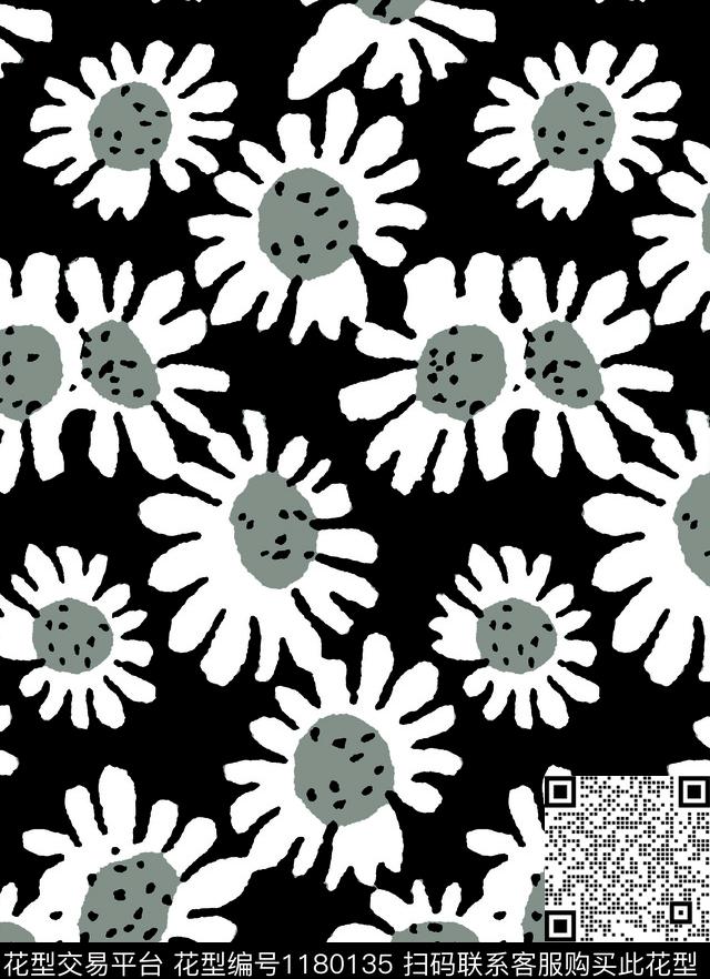 花卉大牌风小碎花传统印花花型下载（图片编号: 1180135） - 瓦栏（Walan）