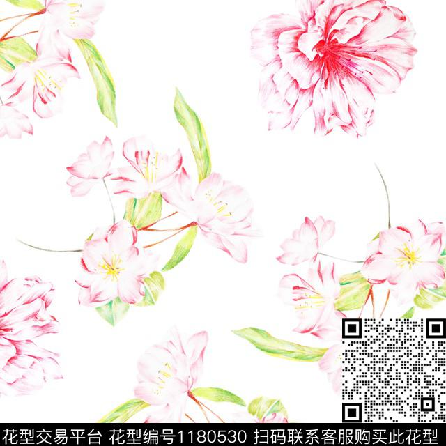 如题-01.jpg - 1180530 - 花卉 印花 欧美 - 传统印花花型 － 女装花型设计 － 瓦栏