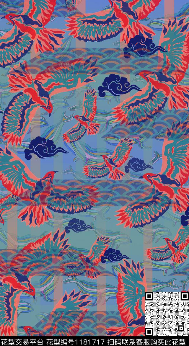 逍遥游.jpg - 1181717 - 家纺 传统纹样 中国 - 传统印花花型 － 床品花型设计 － 瓦栏