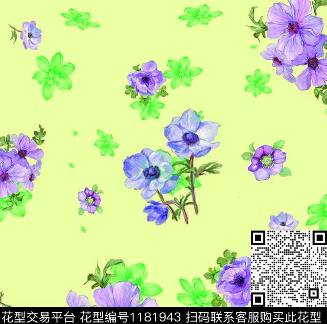 51-1.jpg - 1181943 - 数码花型 女装 花卉 - 数码印花花型 － 女装花型设计 － 瓦栏