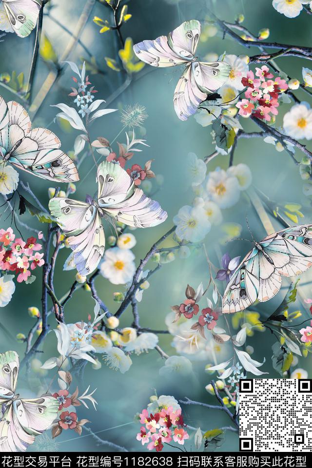 数码花型桃花摄影花卉数码印花花型下载（图片编号: 1182638） - 瓦栏（Walan）