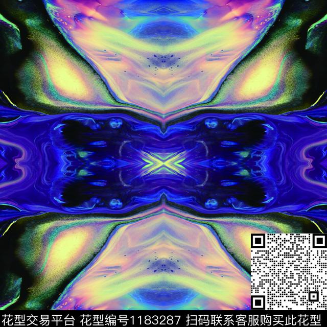 方巾抽象肌理数码印花花型下载（图片编号: 1183287） - 瓦栏（Walan）