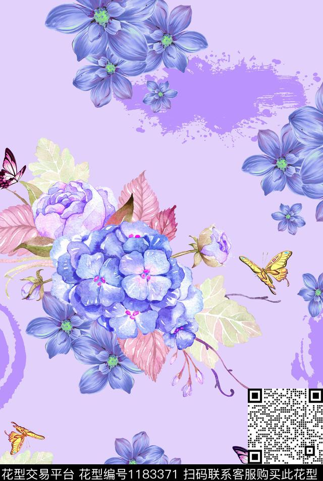 52-1.jpg - 1183371 - 数码花型 花卉 大牌风 - 数码印花花型 － 女装花型设计 － 瓦栏