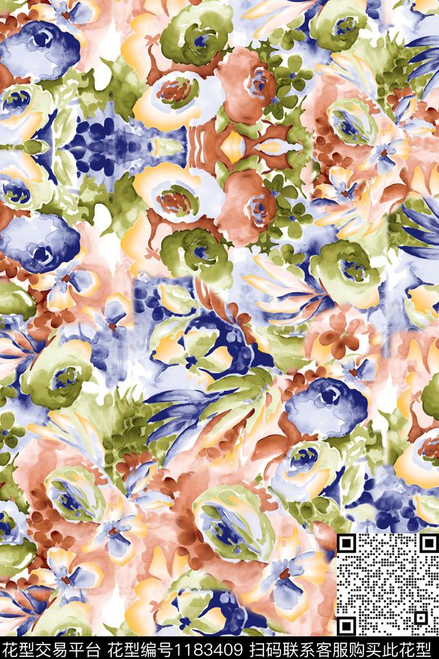 2019-3-10.jpg - 1183409 - 抽象 水彩 手绘 - 数码印花花型 － 女装花型设计 － 瓦栏