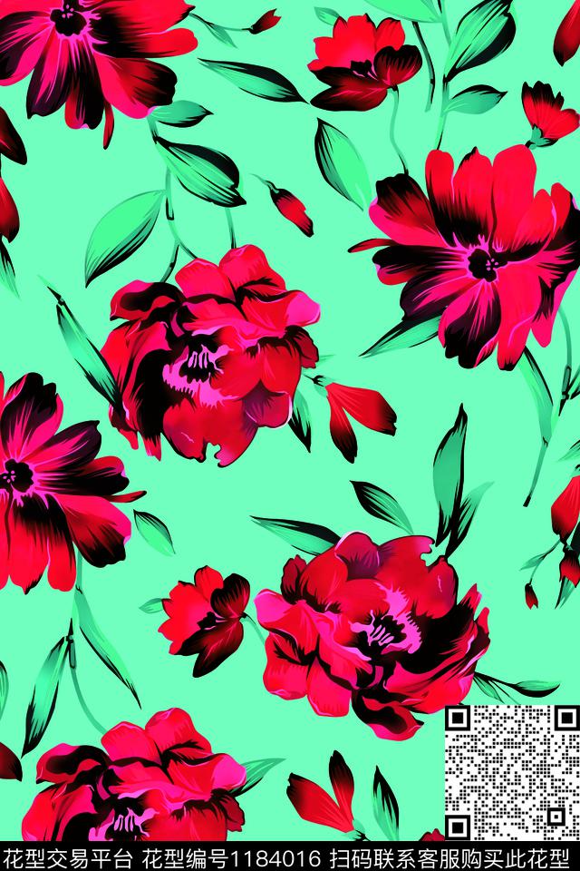 SJ-40.jpg - 1184016 - 春夏花型 数码花型 水彩花卉 - 数码印花花型 － 女装花型设计 － 瓦栏
