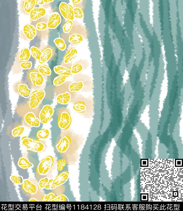 nm.jpg - 1184128 - 几何 花卉 定位花 - 数码印花花型 － 女装花型设计 － 瓦栏