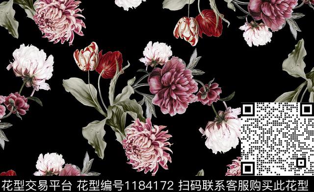 1116.jpg - 1184172 - 春夏花型 水彩花卉 花卉 - 传统印花花型 － 女装花型设计 － 瓦栏