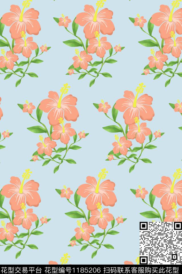 2019-3-13-1.jpg - 1185206 - 手绘 花卉 植物 - 数码印花花型 － 女装花型设计 － 瓦栏