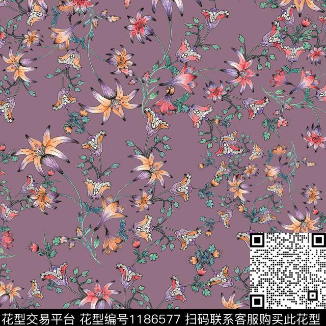 10.jpg - 1186577 - 花卉 大牌风 小碎花 - 数码印花花型 － 女装花型设计 － 瓦栏