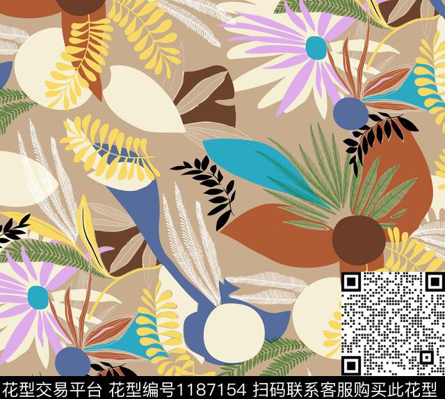 20190318b.jpg - 1187154 - 传统花型 几何 数码花型 - 传统印花花型 － 女装花型设计 － 瓦栏