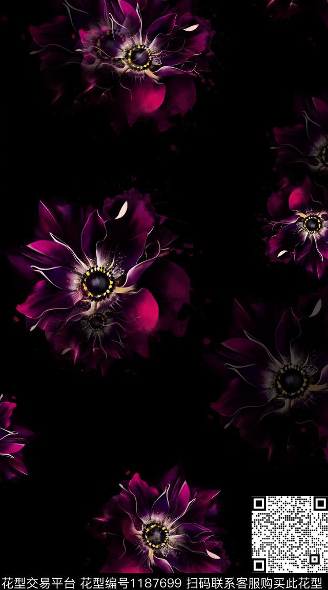 N1I-0A2402.jpg - 1187699 - 女装 花卉 满版散花 - 数码印花花型 － 女装花型设计 － 瓦栏