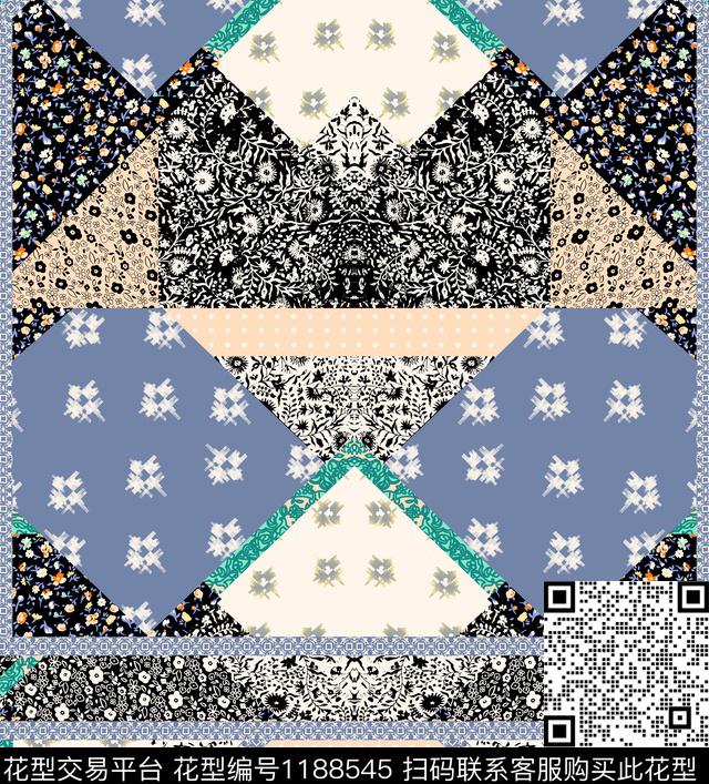 数码花型几何大牌风数码印花花型下载（图片编号: 1188545） - 瓦栏（Walan）