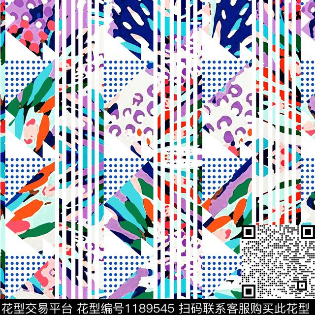TY181205-1.jpg - 1189545 - 几何 豹纹 花卉抽象 - 传统印花花型 － 女装花型设计 － 瓦栏
