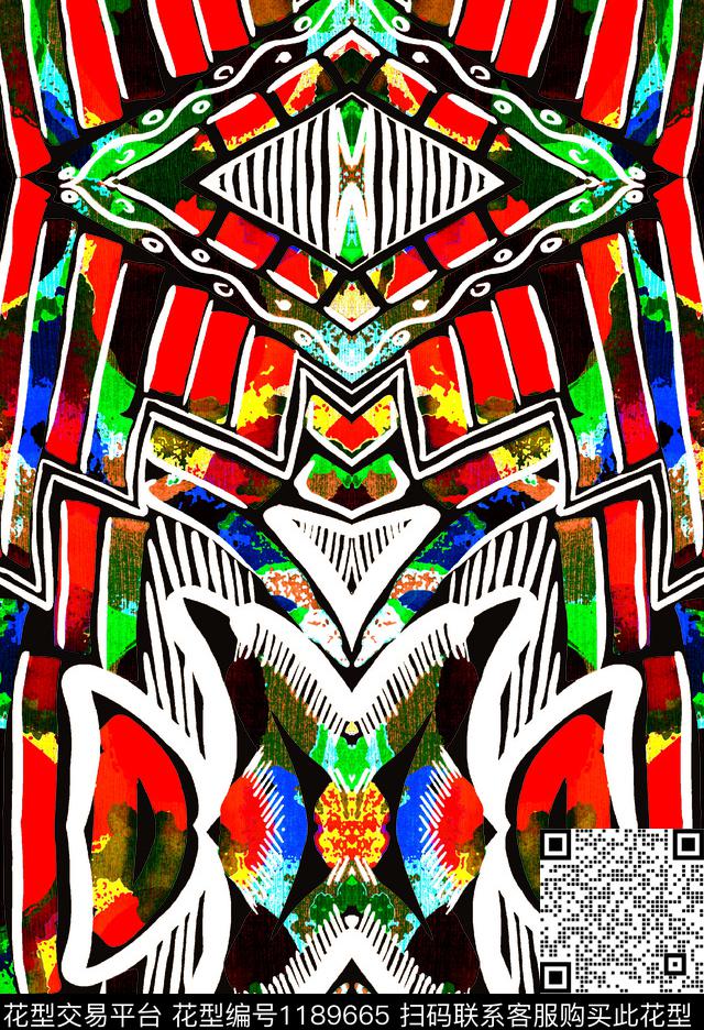 数码花型几何大牌风数码印花花型下载（图片编号: 1189665） - 瓦栏（Walan）