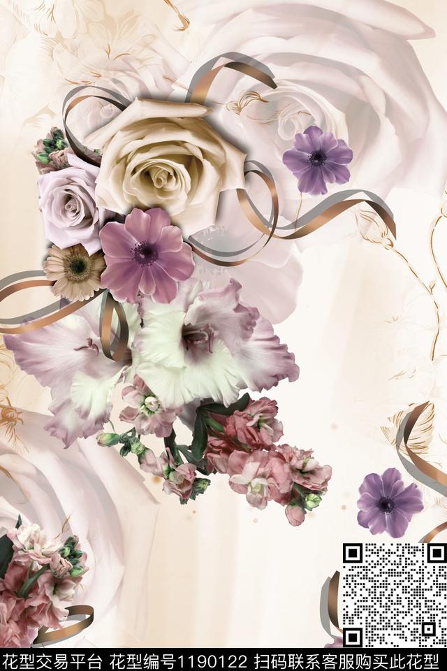 D1I-0C2203.jpg - 1190122 - 女装 花卉 满版散花 - 数码印花花型 － 女装花型设计 － 瓦栏