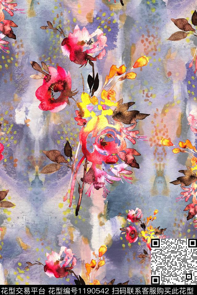 50.jpg - 1190542 - 数码花型 扎染花型 花卉 - 数码印花花型 － 女装花型设计 － 瓦栏
