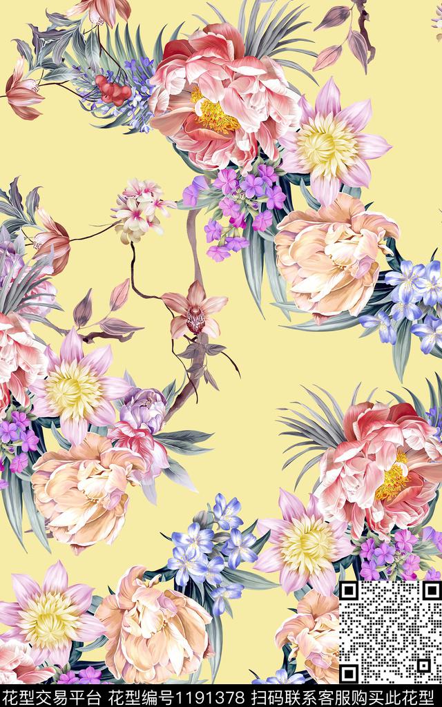 15.jpg - 1191378 - 数码花型 手绘 花卉 - 数码印花花型 － 女装花型设计 － 瓦栏