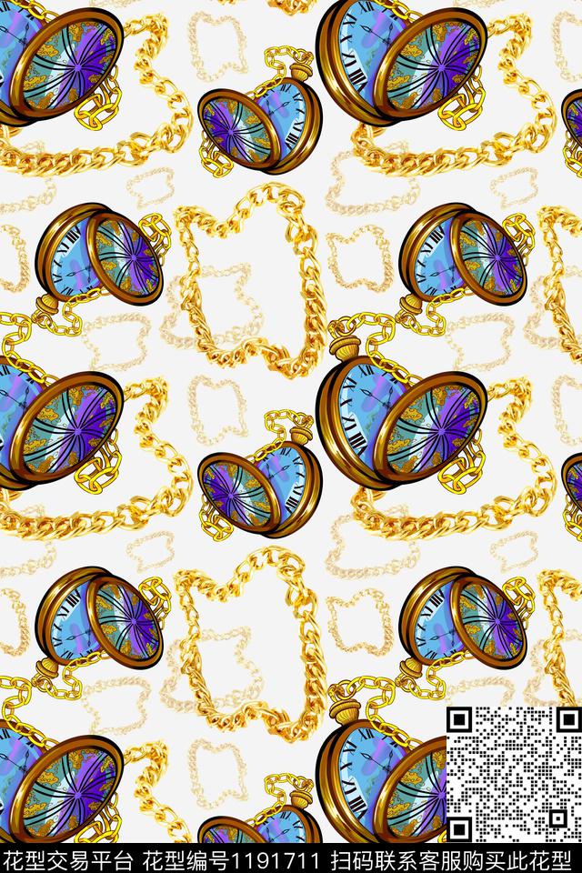 190408-slyh-2-2.jpg - 1191711 - 珠宝玉石图案 锁链印花 怀旧复古 - 数码印花花型 － 女装花型设计 － 瓦栏