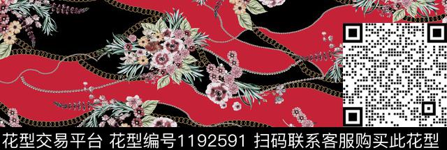 1145.jpg - 1192591 - 链条 春夏花型 花卉 - 传统印花花型 － 女装花型设计 － 瓦栏
