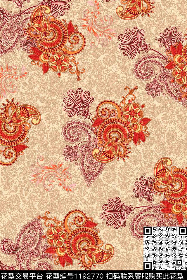 琵琶花-分层.jpg - 1192770 - 数码花型 几何 花卉 - 数码印花花型 － 女装花型设计 － 瓦栏