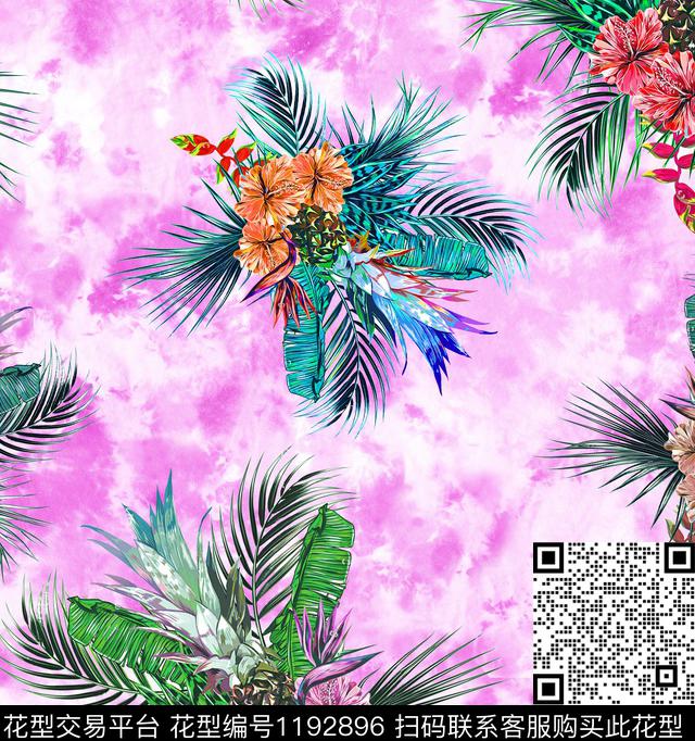 zb3.jpg - 1192896 - 时尚 春夏花型 水彩花卉 - 数码印花花型 － 女装花型设计 － 瓦栏