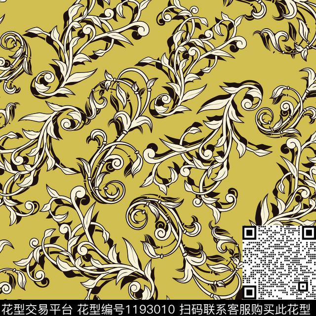 190403-01.jpg - 1193010 - 数码花型 男装 古典花纹 - 传统印花花型 － 男装花型设计 － 瓦栏