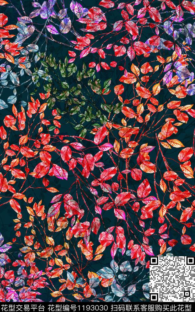 AQ05.jpg - 1193030 - 数码花型 手绘 花卉 - 数码印花花型 － 女装花型设计 － 瓦栏