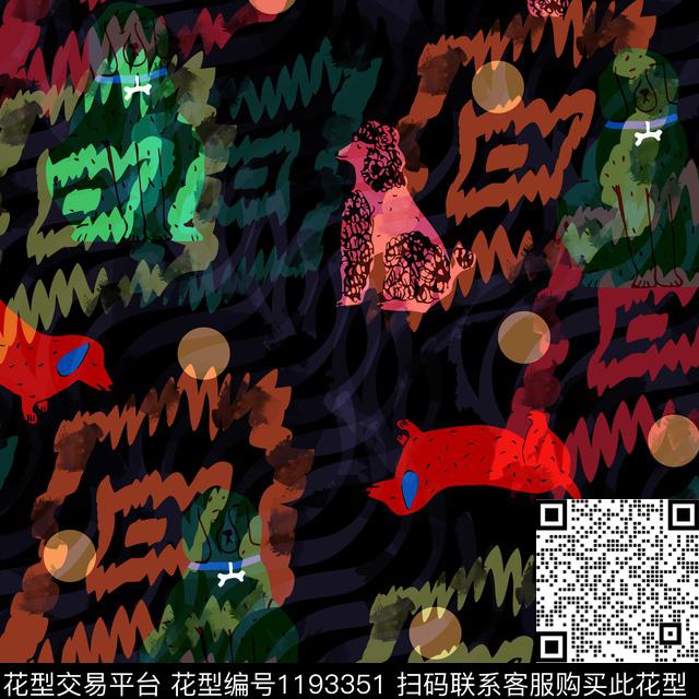 动物纹男装纹理数码印花花型下载（图片编号: 1193351） - 瓦栏（Walan）